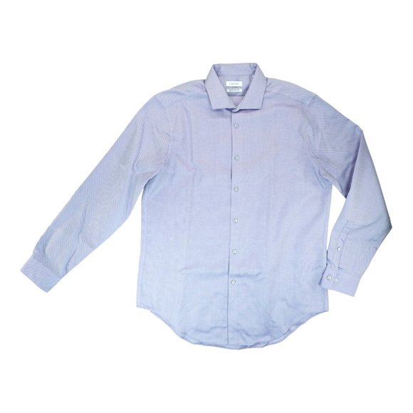Calvin Klein Infinity‎ Non-Iron Slim Fit Purple Long Sleeve Button Shirt 16 1/2 - Picture 1 of 5